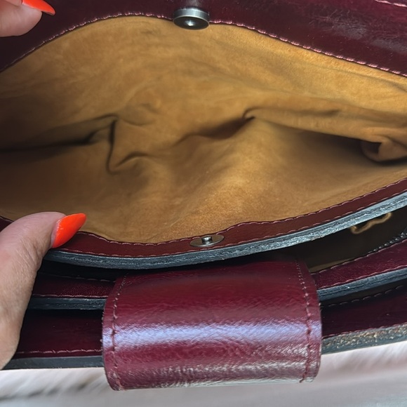 Patricia Nash Burgundy Embossed Leather Shoulder Bag - Picture 7 of 12